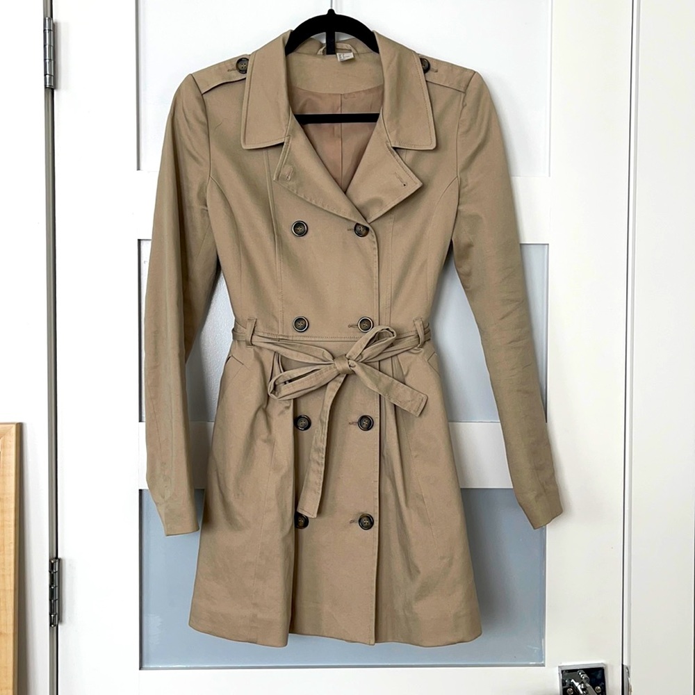 Tan rain jacket